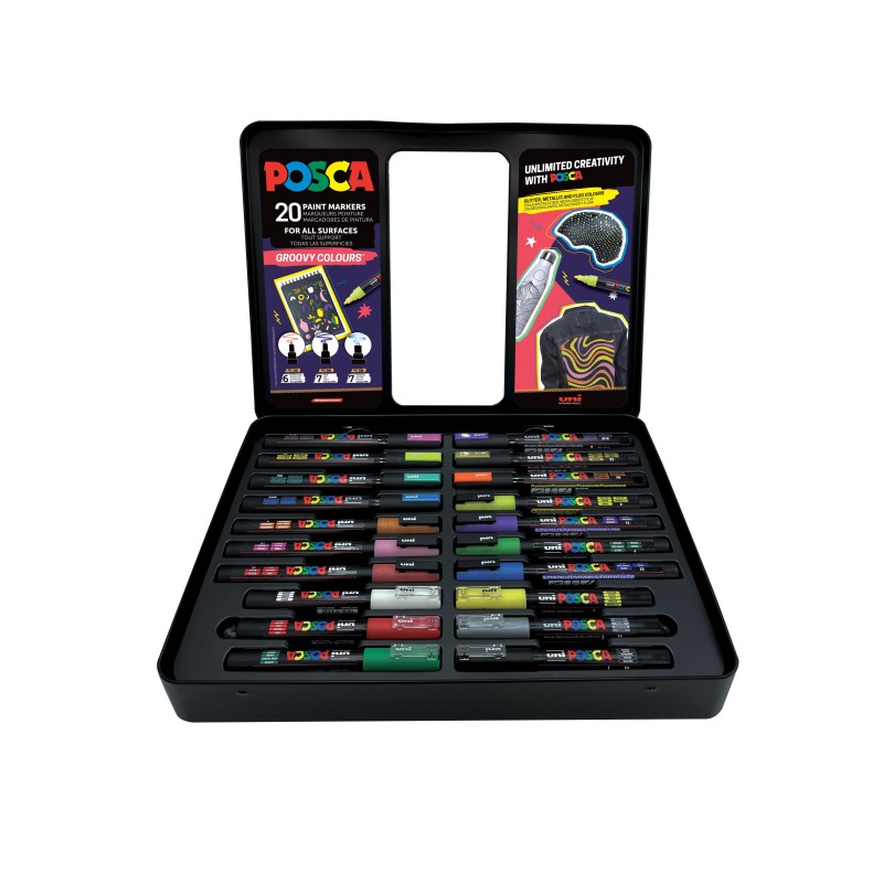 MALETA POSCA METÁLICA 20P GROOVY COLOURS MALETA POSCA METÁLICA 20P GROOVY COLOURS