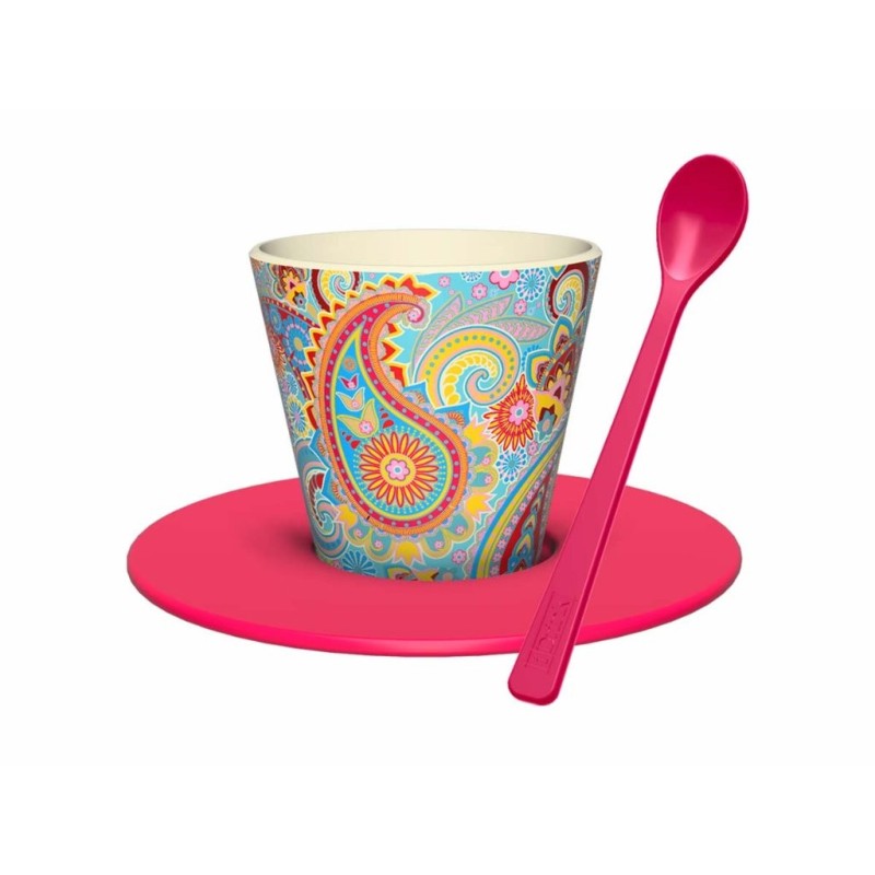Set de Taza, Cuchara y Plato RPET PAISLEY Set de Taza, Cuchara y Plato RPET PAISLEY