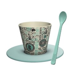 Set de Taza, Cuchara y Plato RPET BIKE