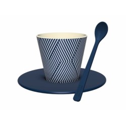 Set de Taza, Cuchara y Plato RPET OPTICAL