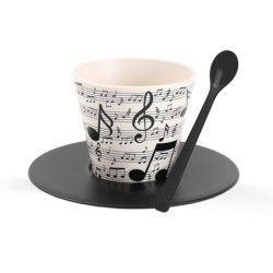 Set de Taza, Cuchara y Plato RPET MUSIC