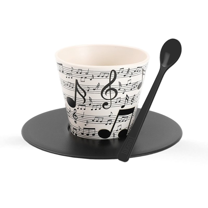 Set de Taza, Cuchara y Plato RPET MUSIC Set de Taza, Cuchara y Plato RPET MUSIC