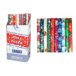 CARTA REGALO NATALE TUBO 70 X 200 CM CARTONE 50 PZ