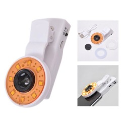 LENTES UNIVERSAL SMARTPHONE CON LUCES, COLOR BLANCO