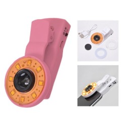 LENTES UNIVERSAL SMARTPHONE CON LUCES, COLOR ROSA