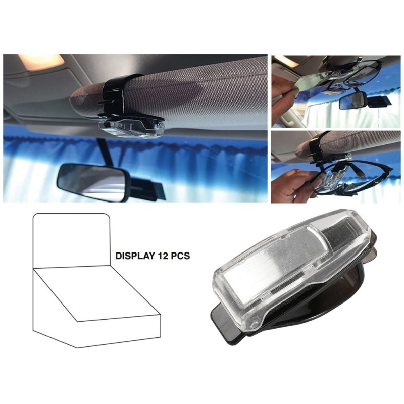 Portaclips para coche - expositor 12 uds Portaclips para coche - expositor 12 uds