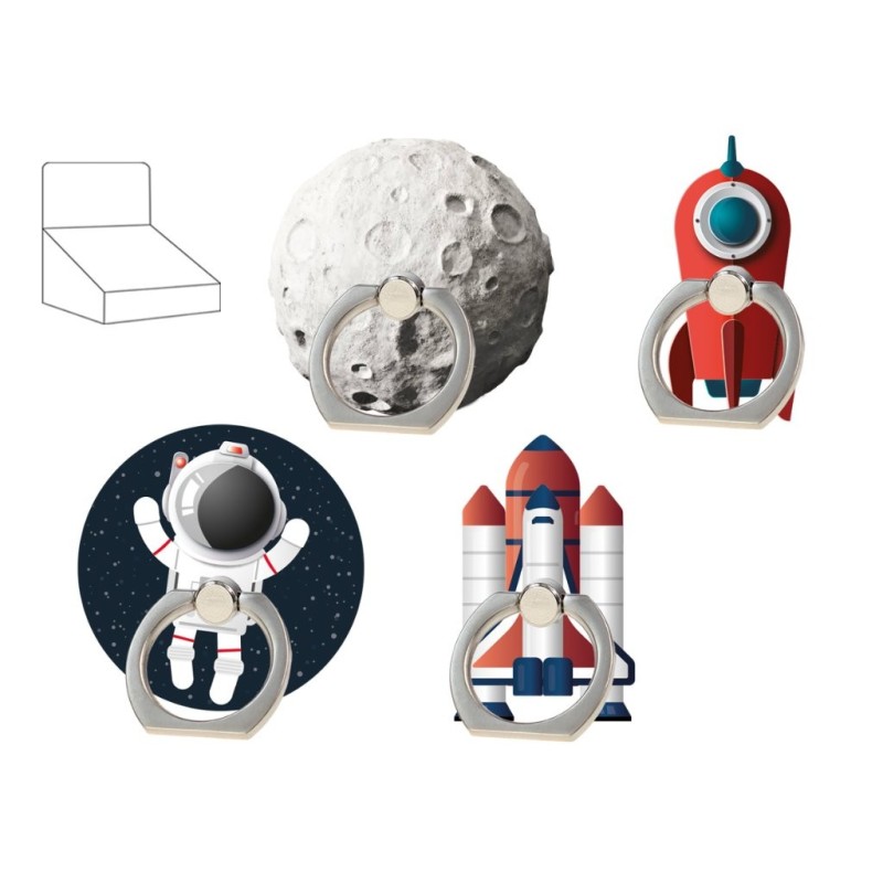 Soporte Smartphone Anillo Espacio - expositor 48 uds Soporte Smartphone Anillo Espacio - expositor 48 uds