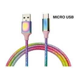 Cable textil arcoiris MicroUsb