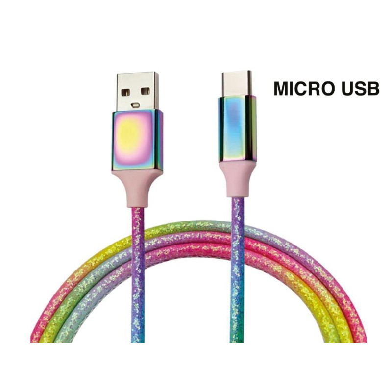 Cable textil arcoiris MicroUsb Cable textil arcoiris MicroUsb