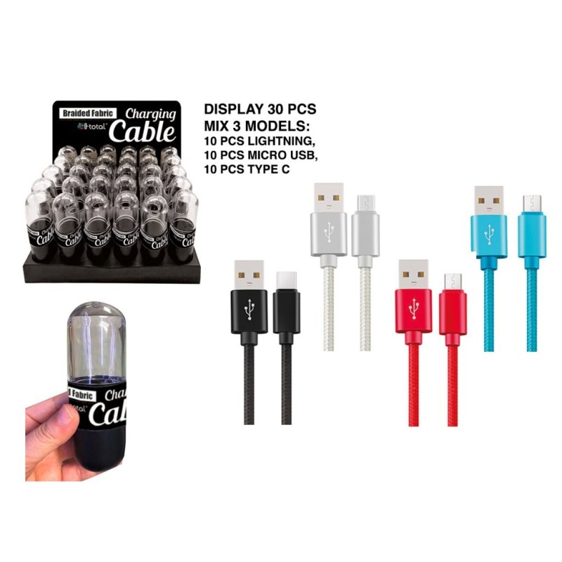 Cable trenzado - expositor 30 uds Cable trenzado - expositor 30 uds