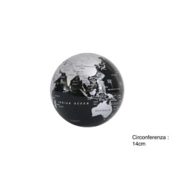 Globo giratorio negro y plata