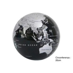 Globo giratorio negro y plateado grande