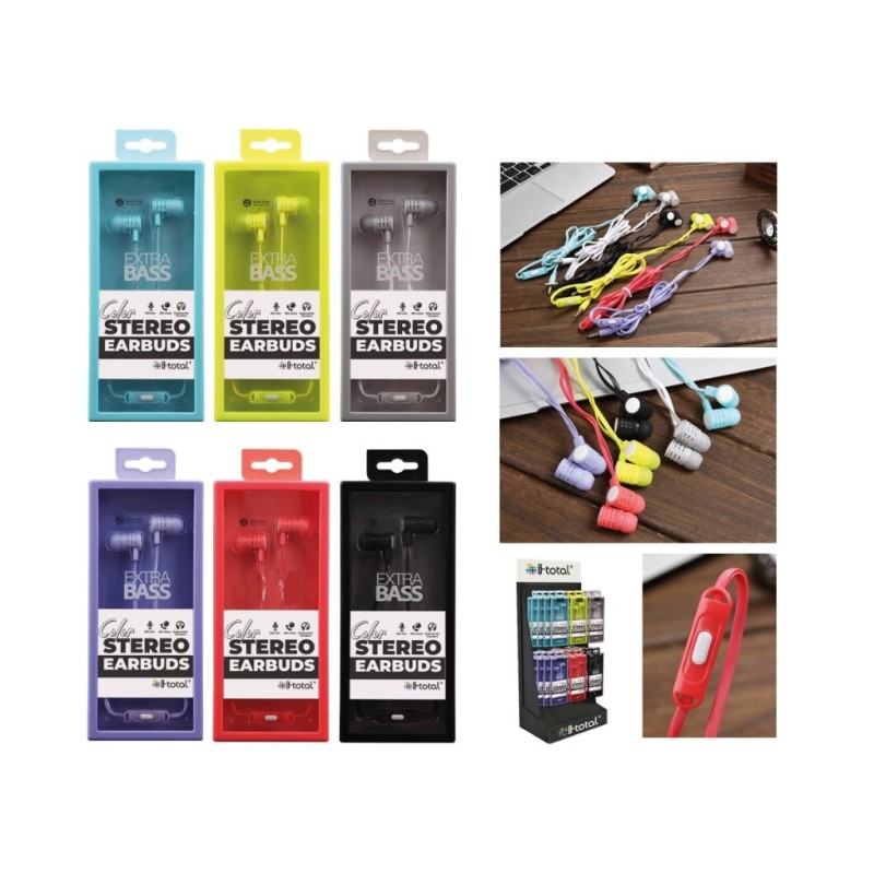Auriculares colores mixtos - expositor 36 uds Auriculares colores mixtos - expositor 36 uds