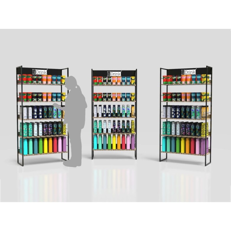 Expositor de madera y metal Expositor de madera y metal