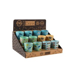 Expositor de cartón para Tazas Rpet 90 ml y/o Vasos RPET 200 ml Kids