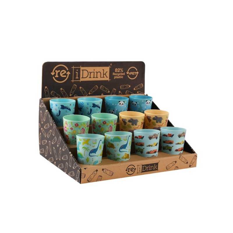 Expositor de cartón para Tazas Rpet 90 ml y/o Vasos RPET 200 ml Kids Expositor de cartón para Tazas Rpet 90 ml y/o Vasos RPET 200 ml Kids