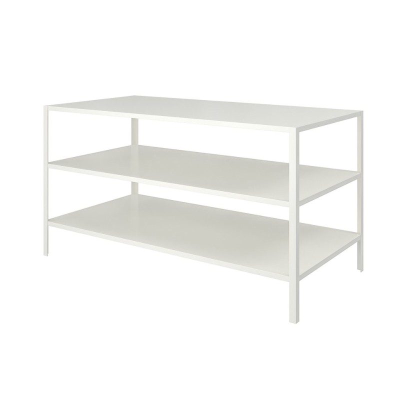 Mesa expositora de madera blanca Mesa expositora de madera blanca