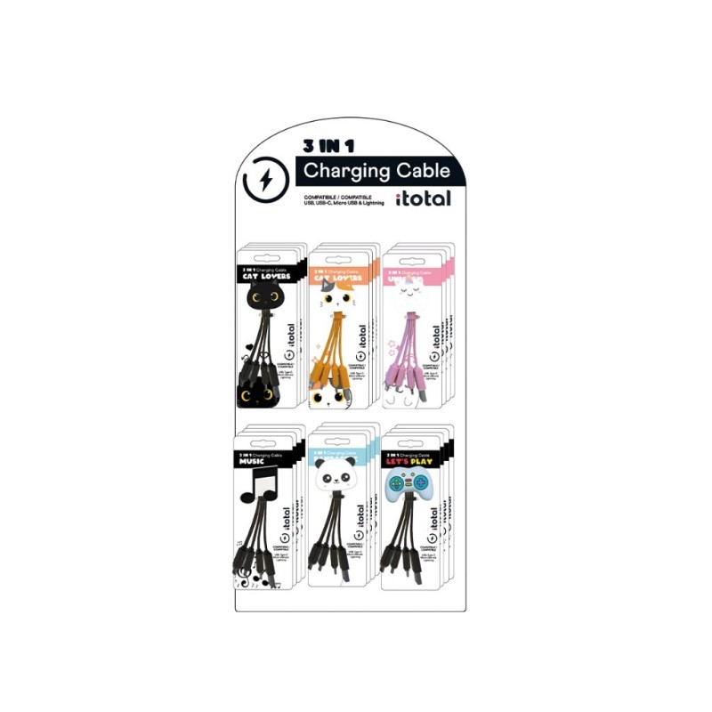 Expositor de sobremesa para cables 3 en 1 Expositor de sobremesa para cables 3 en 1