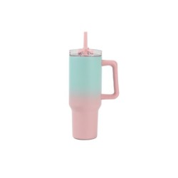 Taza de Viaje 1200 ml sombreada verde azulado/rosa