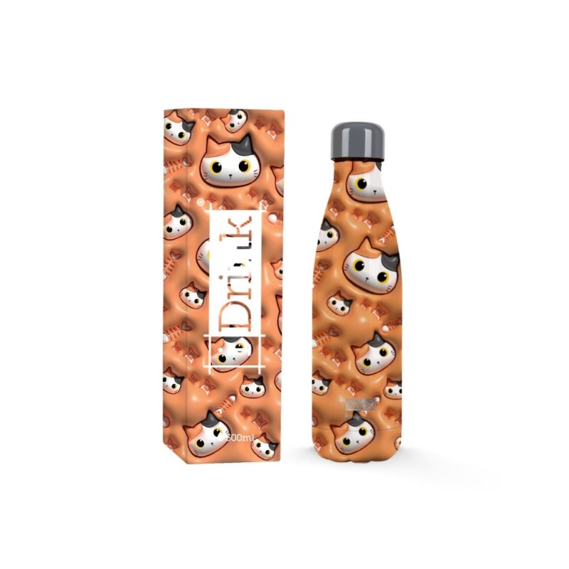 Botella Térmica 500 ml ORANGE CAT 3D Botella Térmica 500 ml ORANGE CAT 3D