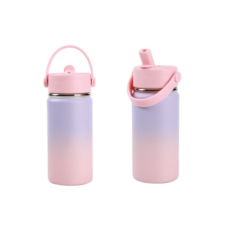 Botella Térmica 400 ml con asa sombreada lila/rosa Botella Térmica 400 ml con asa sombreada lila/rosa