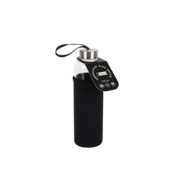 Botella de borosilicato 500 ml con funda negra en neopreno Botella de borosilicato 500 ml con funda negra en neopreno
