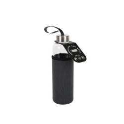 Botella de borosilicato 500 ml con funda gris en neopreno Botella de borosilicato 500 ml con funda gris en neopreno