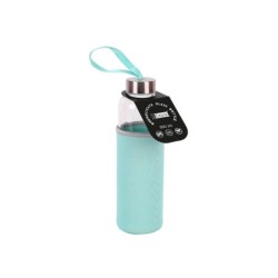 Botella de borosilicato 500 ml con funda verde claro en neopreno Botella de borosilicato 500 ml con funda verde claro en neopreno