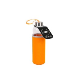 Botella de borosilicato 500 ml con funda naranja en neopreno Botella de borosilicato 500 ml con funda naranja en neopreno