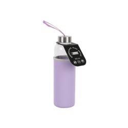 Botella de borosilicato 500 ml con funda violeta en neopreno Botella de borosilicato 500 ml con funda violeta en neopreno