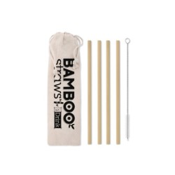 Set de 4 Pajitas de Bambú - expositor 24 unidades Set de 4 Pajitas de Bambú - expositor 24 unidades