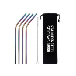 Set de 4 Pajitas de Metal Rainbow Set de 4 Pajitas de Metal Rainbow