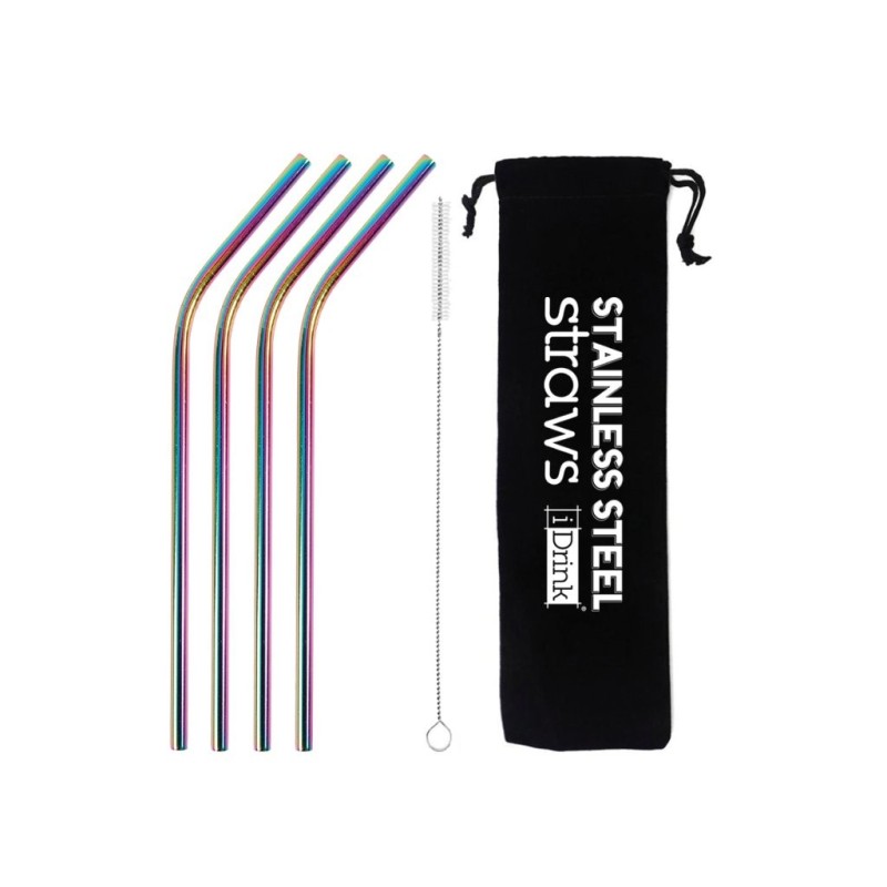 Set de 4 Pajitas de Metal Rainbow Set de 4 Pajitas de Metal Rainbow