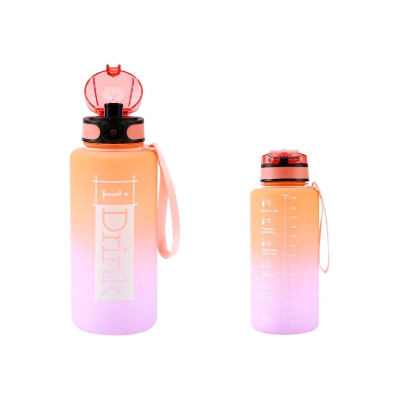 Botella Tritan 1500 ml naranja y lila Botella Tritan 1500 ml naranja y lila