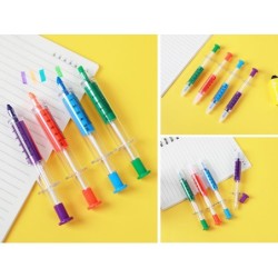 Jeringa 2 en 1 Bolígrafo y Marcador - expositor 30 uds