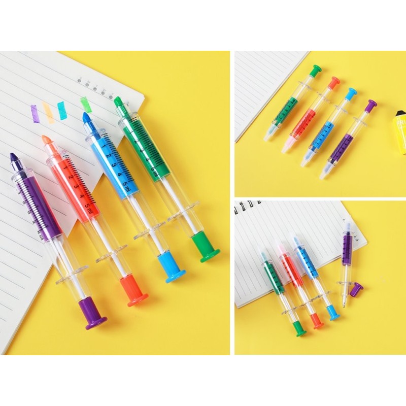 Jeringa 2 en 1 Bolígrafo y Marcador - expositor 30 uds Jeringa 2 en 1 Bolígrafo y Marcador - expositor 30 uds