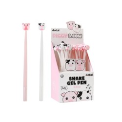 Bolígrafo flexible PIGGY & COW - expositor 24 uds