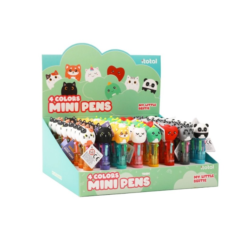 Mini Bolígrafos 4 en 1 surtidos - expositor 72 uds Mini Bolígrafos 4 en 1 surtidos - expositor 72 uds