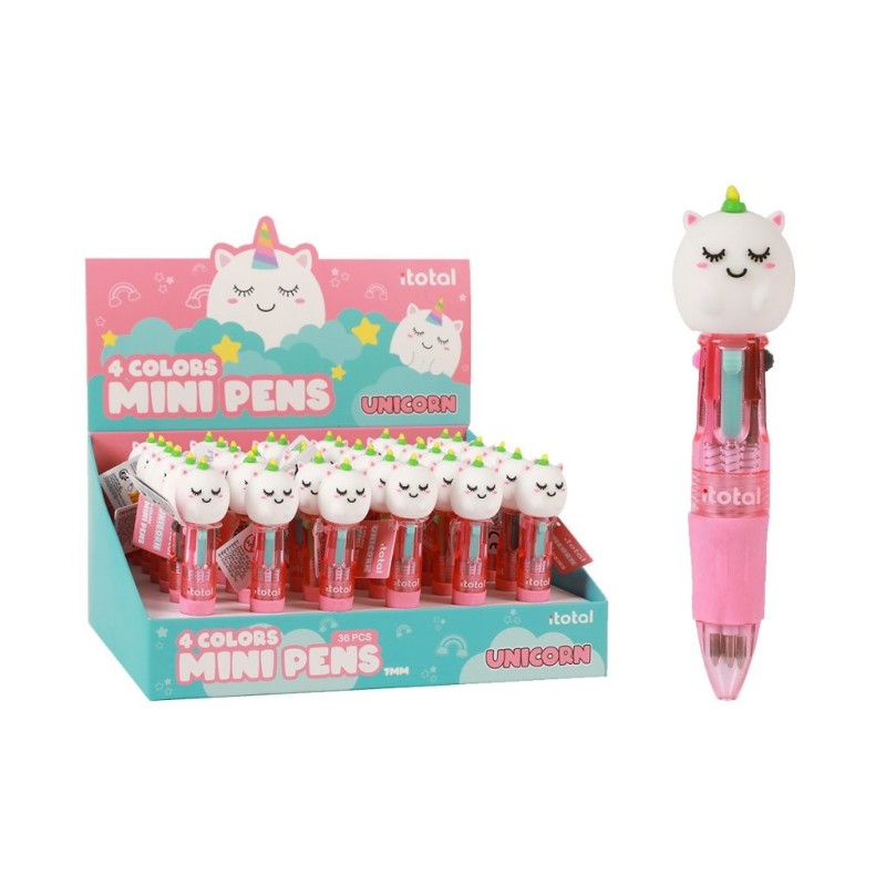 Mini Bolígrafo 4 en 1 UNICORN - expositor 36 uds Mini Bolígrafo 4 en 1 UNICORN - expositor 36 uds