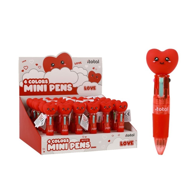 Mini Bolígrafo 4 en 1 FOLLOW YOUR HEART - expositor 36 uds Mini Bolígrafo 4 en 1 FOLLOW YOUR HEART - expositor 36 uds