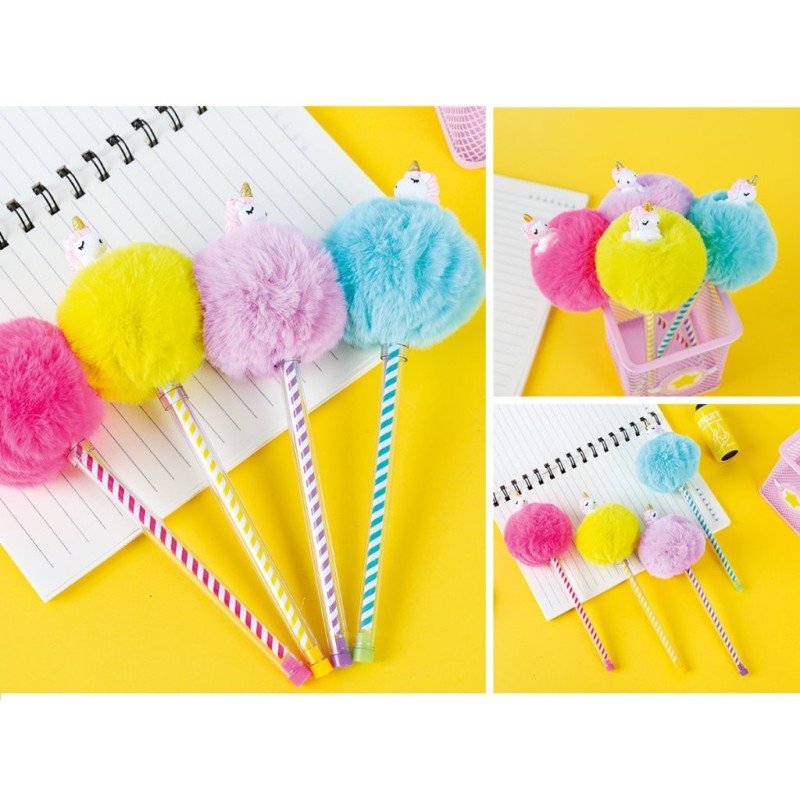 Bolígrafo Pom Pom Unicornio - expositor 16 uds Bolígrafo Pom Pom Unicornio - expositor 16 uds