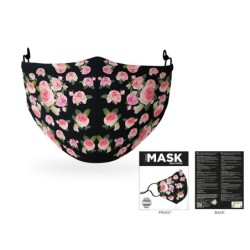 Máscara de cobertura de poliéster Leopardo Rosas