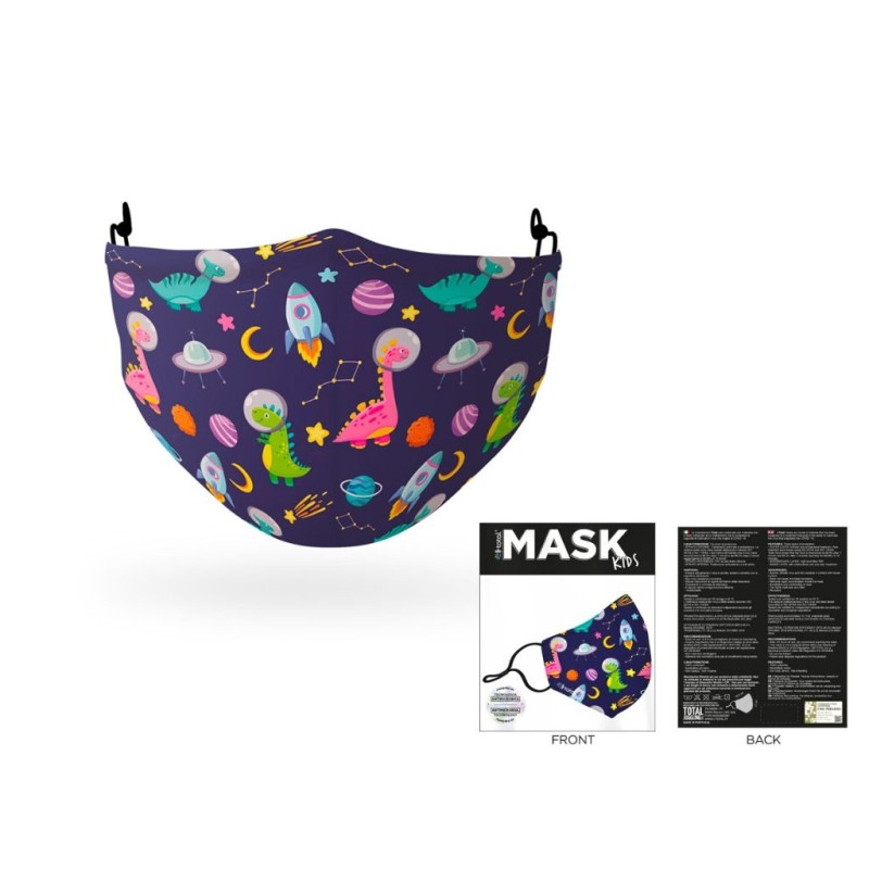 Máscara infantil de cobertura de poliéster Space Máscara infantil de cobertura de poliéster Space