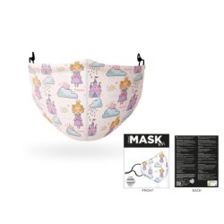 Máscara infantil de cobertura de poliéster Princess