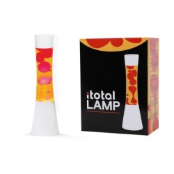 Lámpara de Lava Gravity con Base Blanca, Líquido Amarillo y Cera Roja
