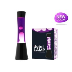 Lámpara de Lava Gravity con Base Negra, Líquido Morado y Cera Blanca