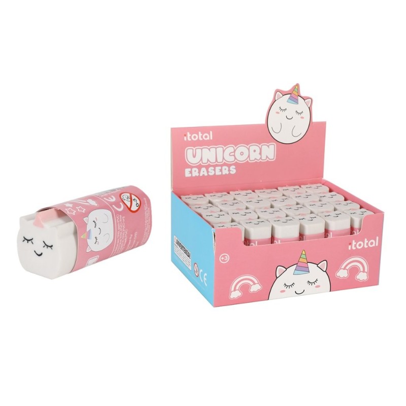 Goma de borrar en forma de unicornio UNICORN - expositor 24 uds Goma de borrar en forma de unicornio UNICORN - expositor 24 uds