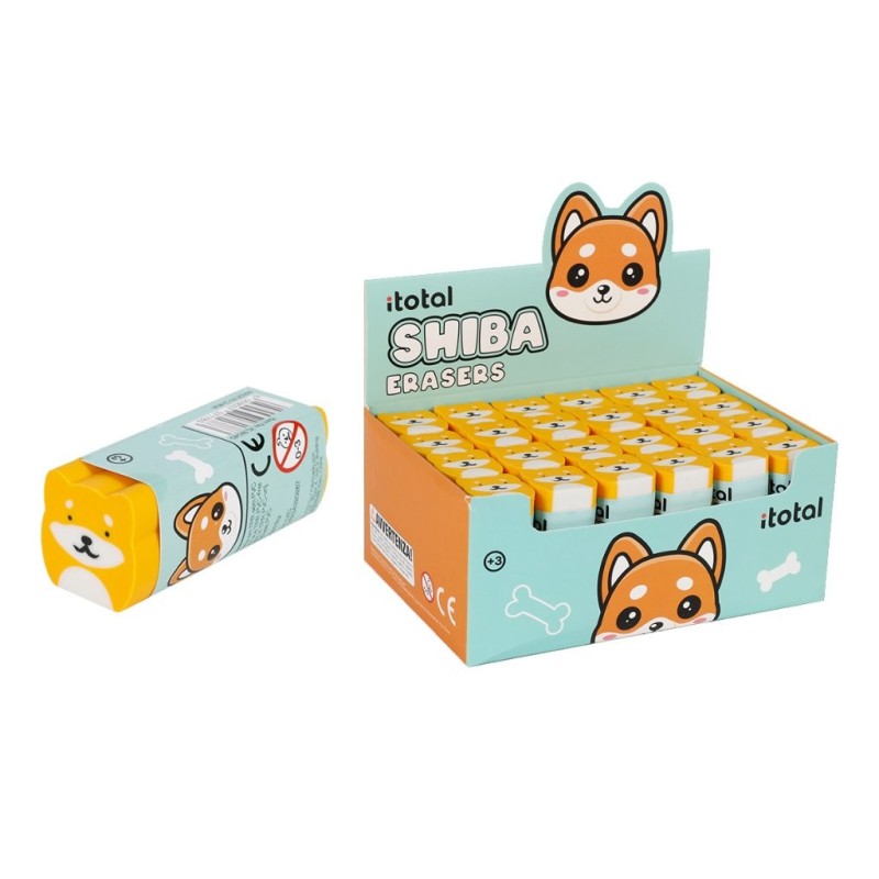 Goma de borrar en forma de perro SHIBA - expositor 24 uds Goma de borrar en forma de perro SHIBA - expositor 24 uds