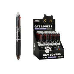 Bolígrafo Borrable 4 en 1 BLACK CAT - expositor 25 uds