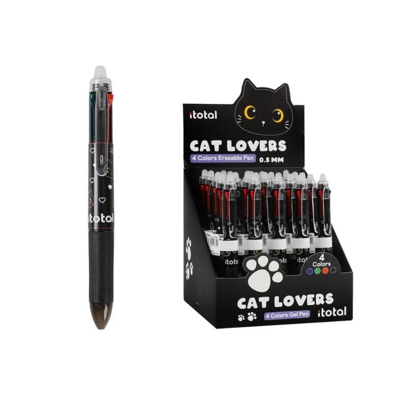 Bolígrafo Borrable 4 en 1 BLACK CAT - expositor 25 uds Bolígrafo Borrable 4 en 1 BLACK CAT - expositor 25 uds